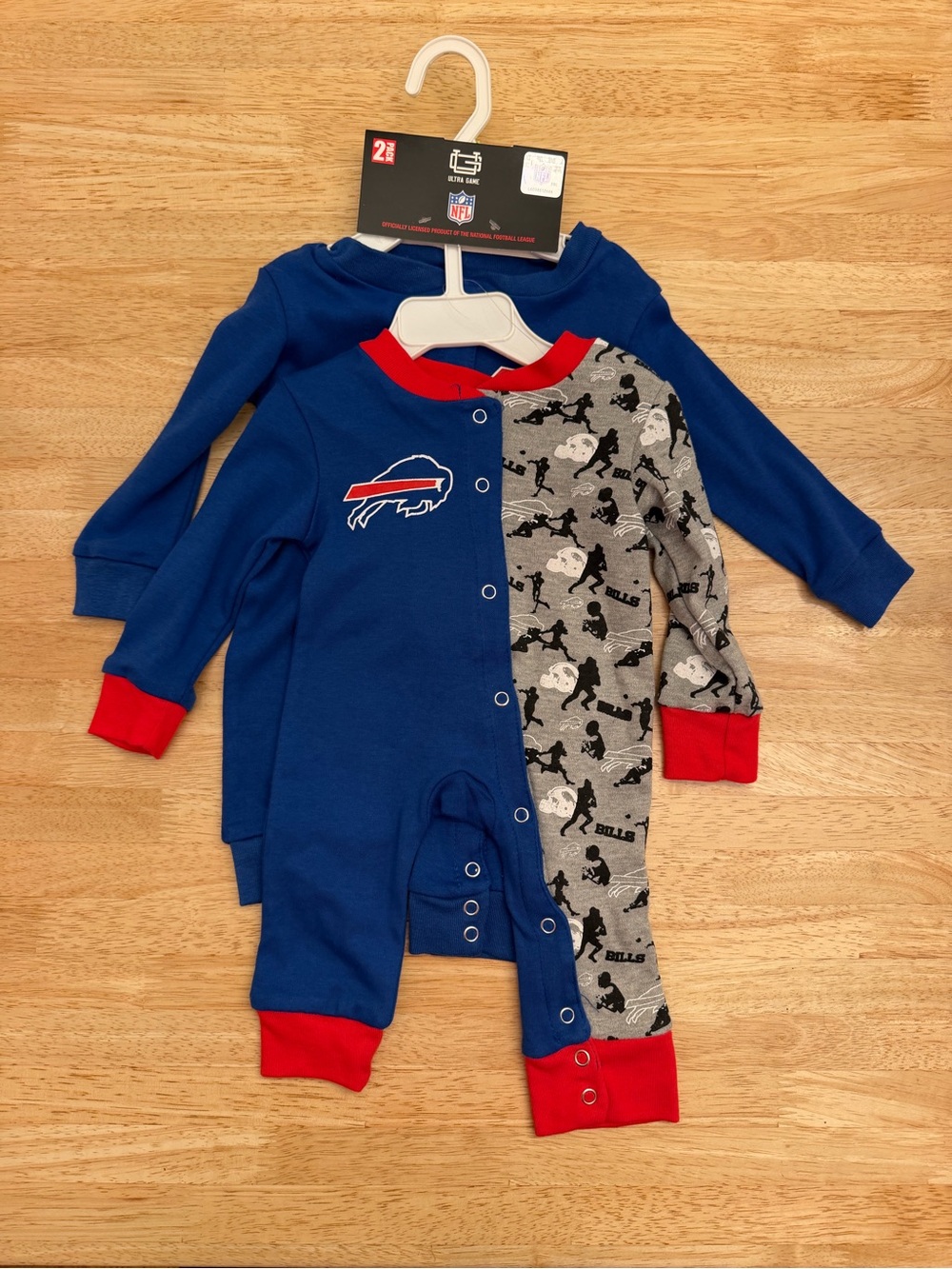 NFL Buffalo Bills Baby One-Piece Pajama Set - Blue/Gray ($12 when you bundle)